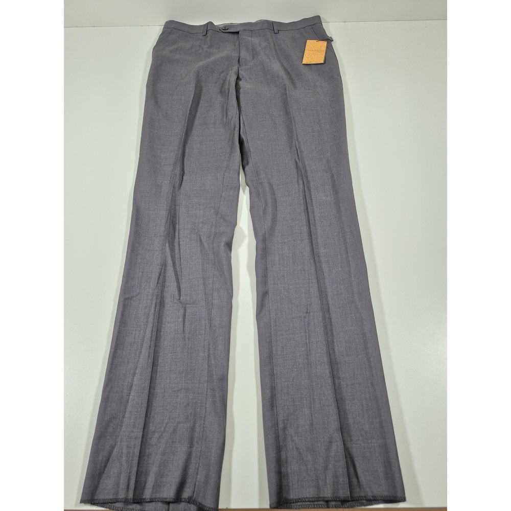 Galante Suit Pants Mens 38x36 Gray Wool Viscose Dress Milan Italy Unhemmed NWT